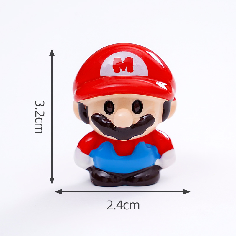 Mini Mario Figurine Set Resin Charms