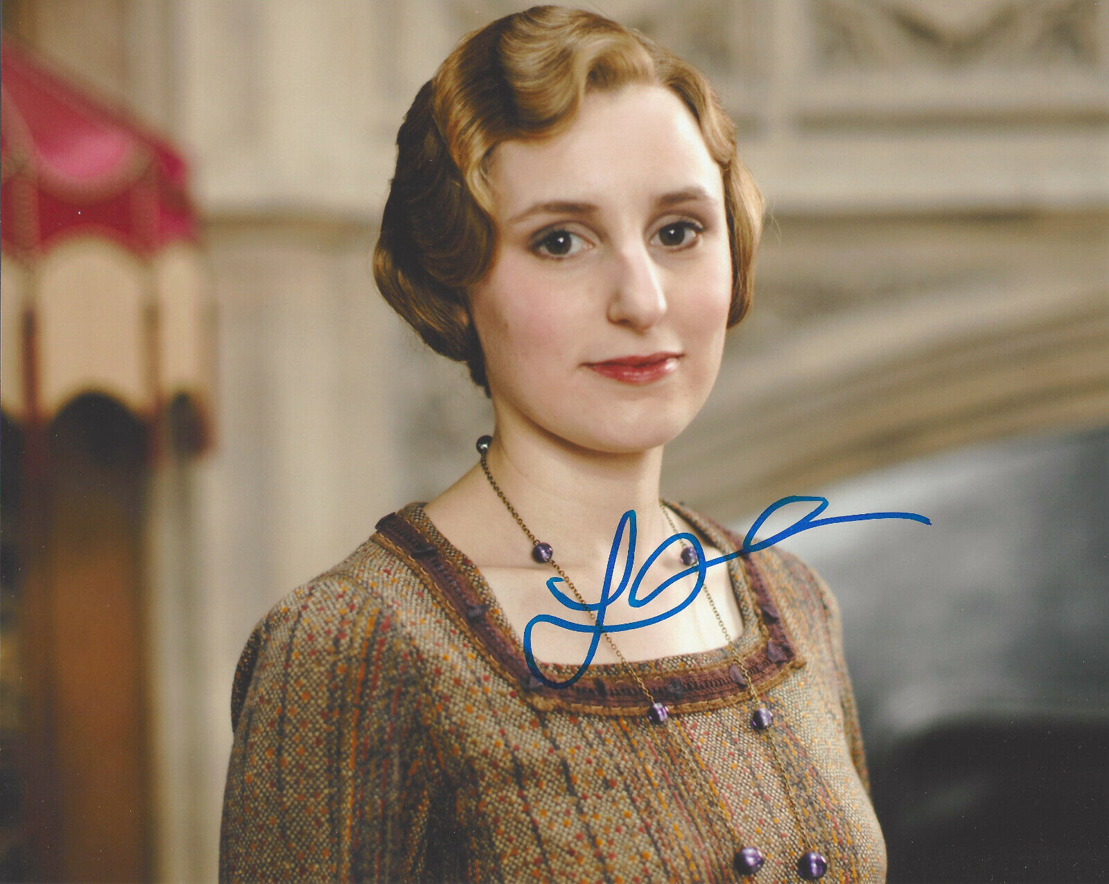 LAURA CARMICHAEL SIGNED 'DOWNTON ABBEY' LADY EDITH 8X10 Photo Poster painting C w/COA ACTRESS