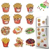12 STÜCKE 2d flache DIY Diamant Kunst Kühlschrank Aufkleber für Wohnkultur (Pommes frites)