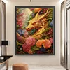 >SALE<Full Embroidery Eco-cotton Thread 11CT Print Flower Dragon Cross Stitch 50x60cm