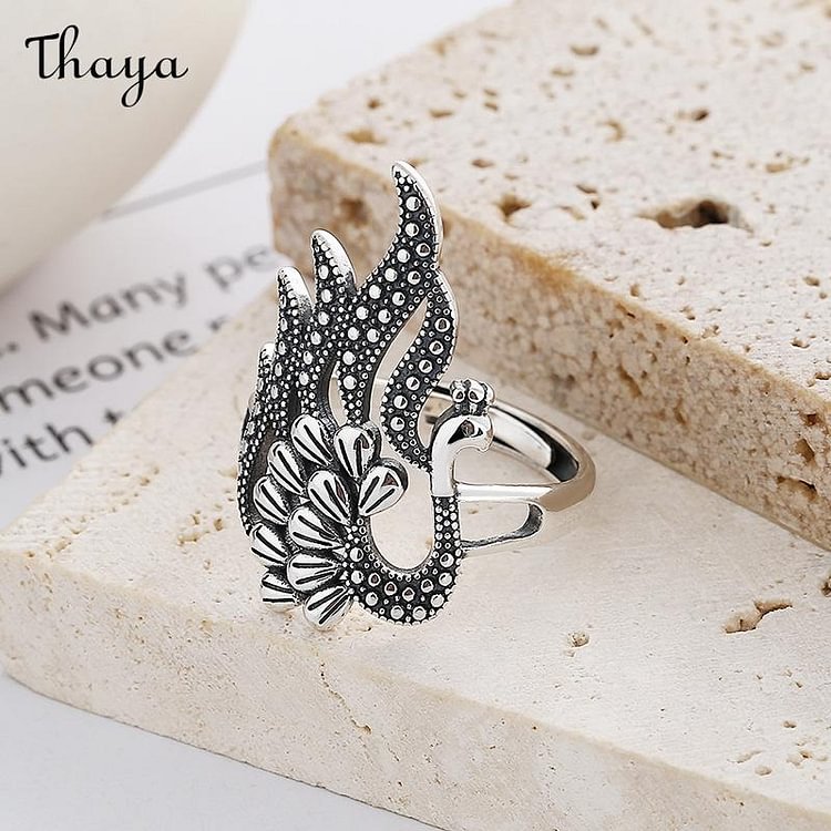 Thaya 925 Silver Peacock Phoenix  Ring