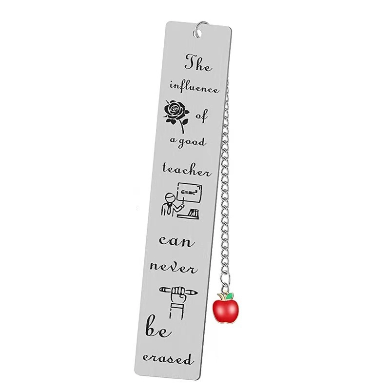 Fashion Creative Metal Stainless Steel Lettering Bookmark