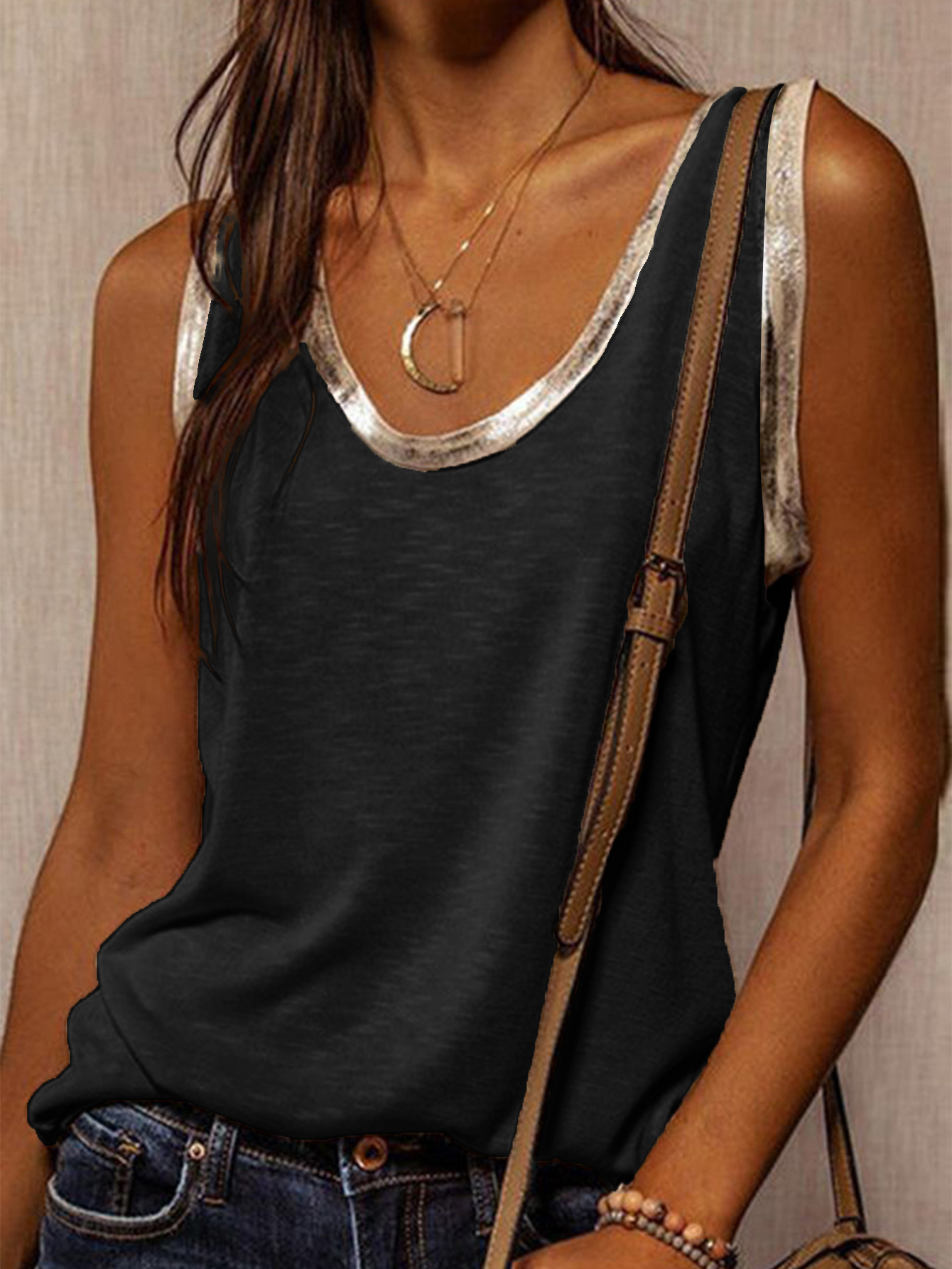 Contrast Trim Tank Top