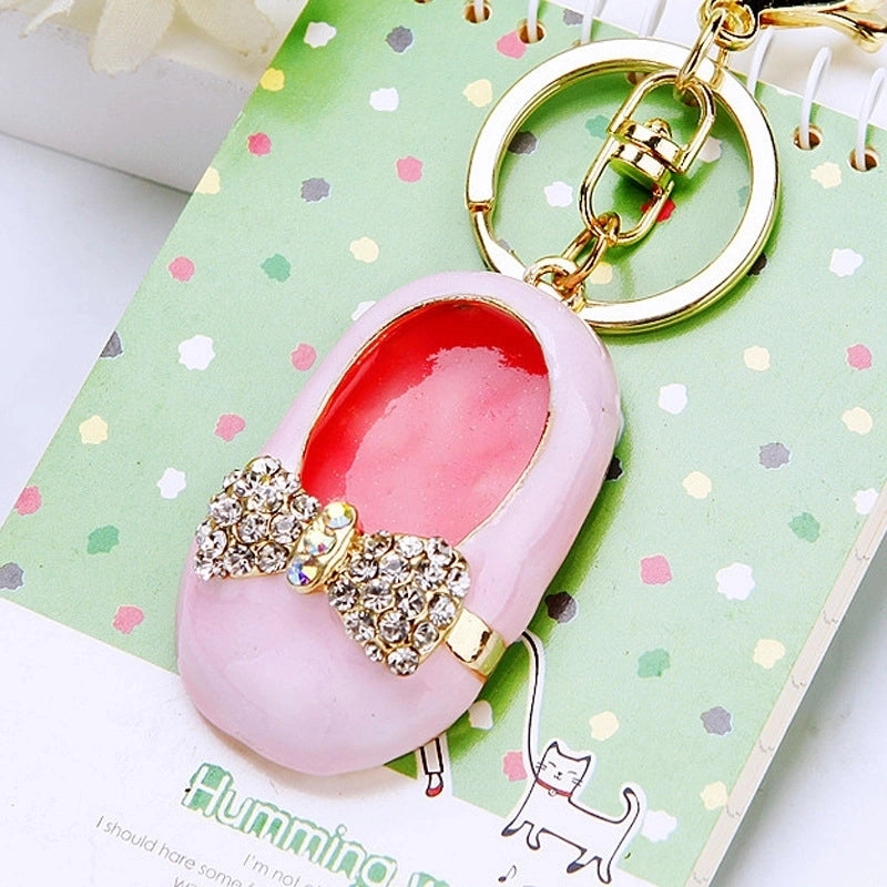 Elegant Korean Style Bag Metal Inlay Rhinestones Women’s Bag Pendant Keychain