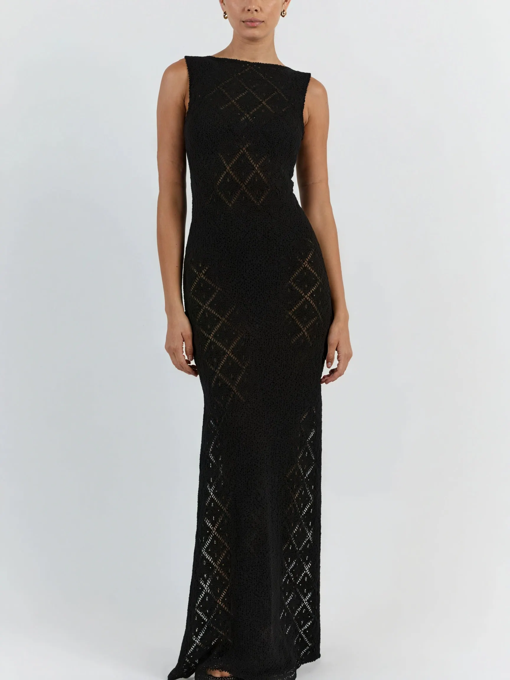 Damen Maxikleid – Ärmellos, Strick, Offenes Lochstrick-Design-83712-bc0766b8-941b-4d04-99ef-3a870b2138f8