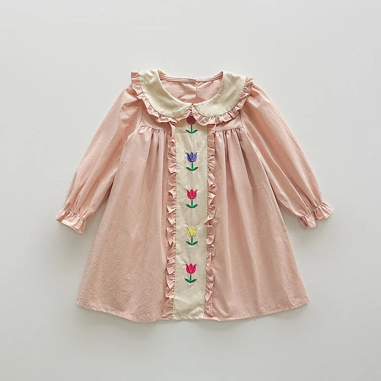 Toddler Girl Tulip Embroidereed Dress