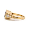 18K Yellow Gold Vintage Ring with 4.51ct Elongated Old Mine Cut Brown Lab Diamond and Old European Side Stones