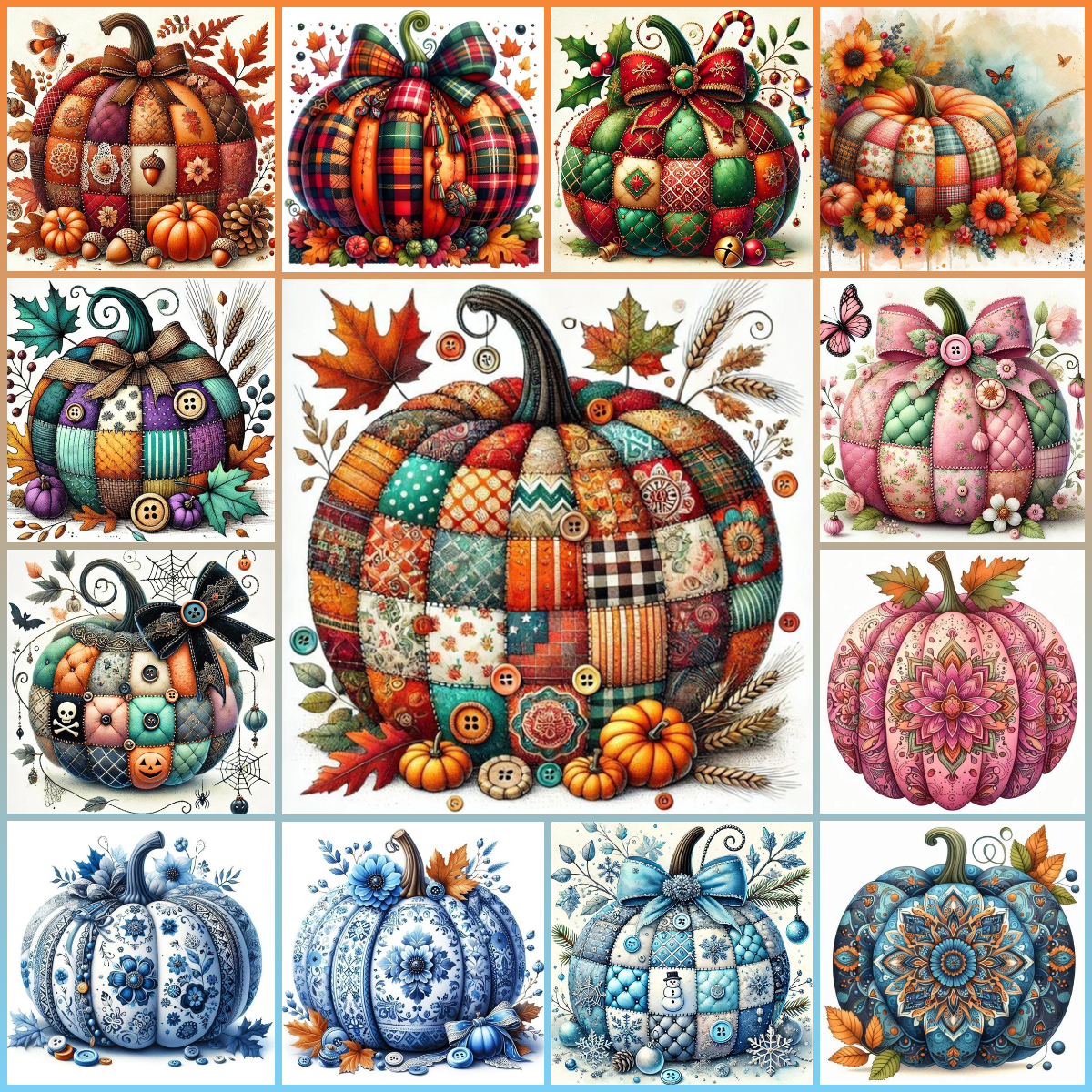 Colorful Mosaic Pumpkin-14CT Stamped/Counted Cross Stitch 40