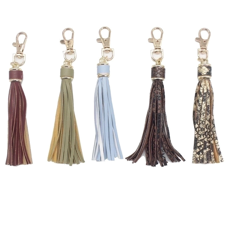 Retro Tassel Pu Leather Alloy Unisex Bag Pendant Keychain
