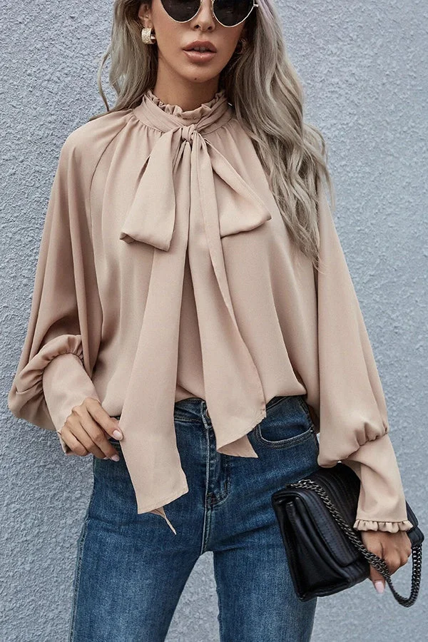 Not Ready for It Tie Neck Blouse