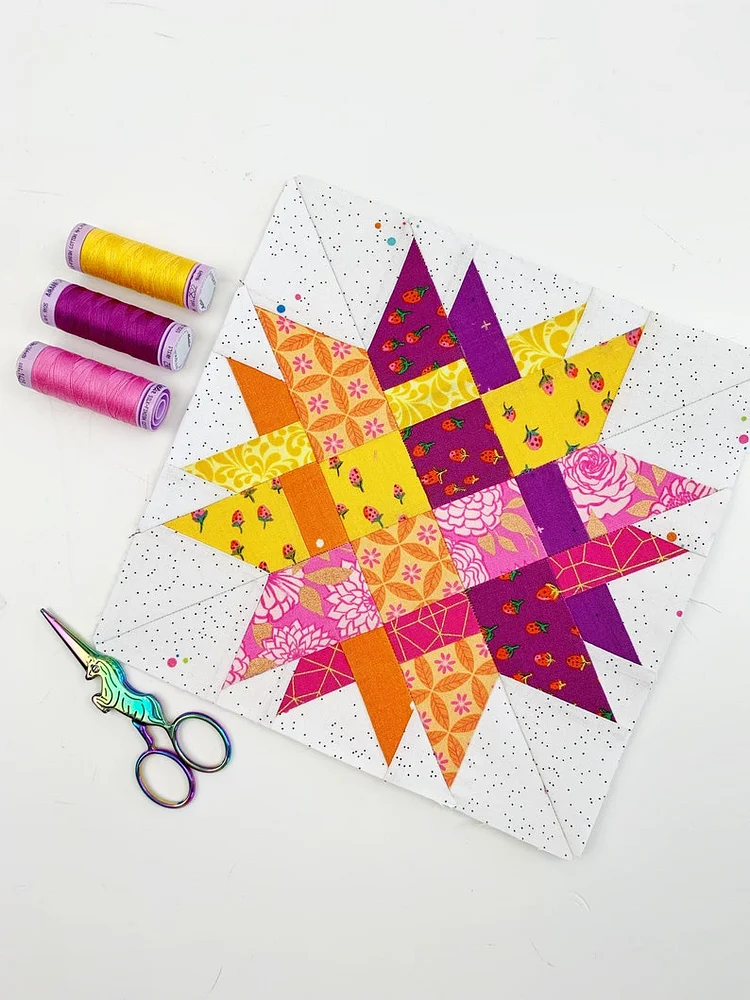 Double Woven Star quilt block PDF&mdash;【Include Instructions】