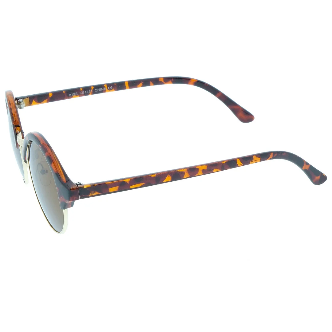 Classic Semi-Rimless Metal Nose Bridge P3 Round glasses 47mm