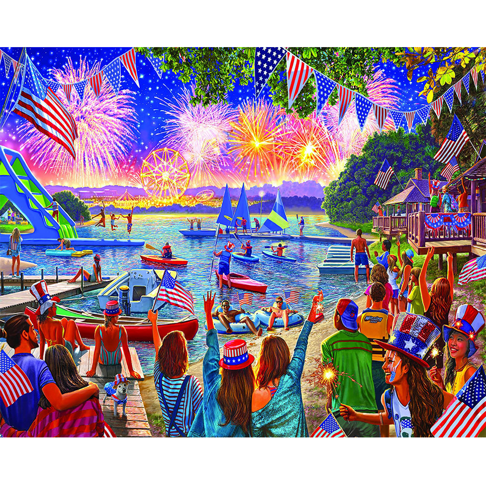 

American Party - Round Drill Diamond Painting - 60*50CM (Big Size), 501 Original