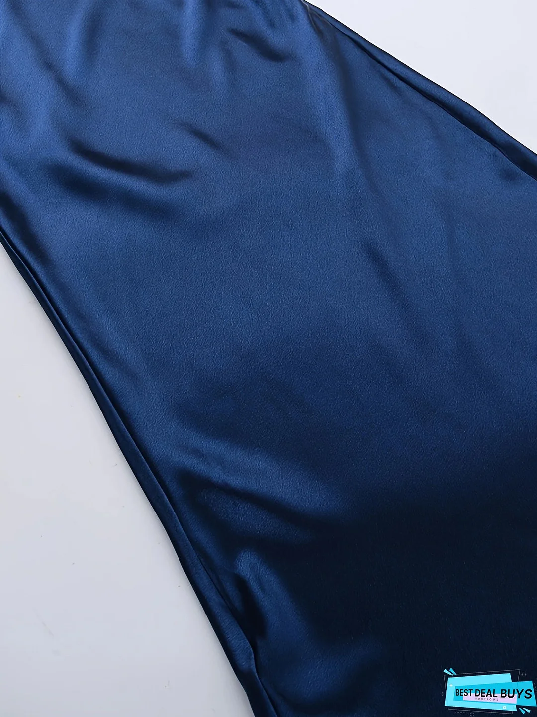 Halter Neck Backless Dress, Elegant Solid Ruched Sheath Floor Length Halter Dress, Women's Clothing