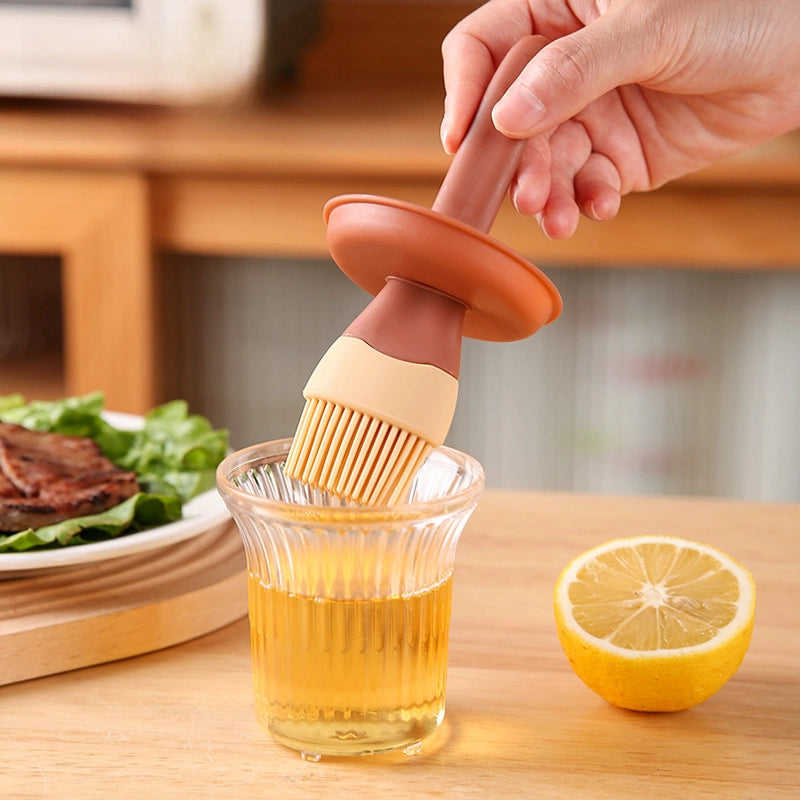 Oil Brush Household High Temperature Resistant Silicone Oil Brush With Bottle Kitchen Pancake Food Grade Barbecue Baking Integrated Oil Brush Bottle