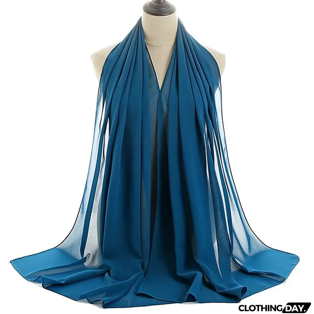 180*75cm Muslim Fashion Chiffon Hijab Scarf Women Scarves Long Shawl Islamic Hijabs Simple Head Scarf Solid Wrap Turban