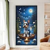 >SALE<Full Embroidery Eco-cotton Thread 11CT Printed Moonlight Dog Cross Stitch40x70cm