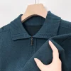Men's Lapel Zipper Sweater