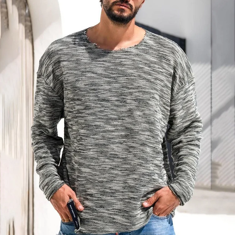 Casual Men's Daily Comfort Basic Long Sleeve T-Shirt Pullover Top