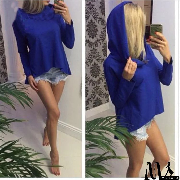 MidiSono - Casual long-sleeved hooded sweater