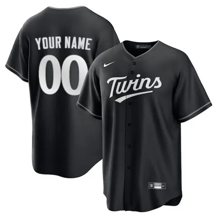 Youth Minnesota Twins Custom Black Lights Out Replica Jersey