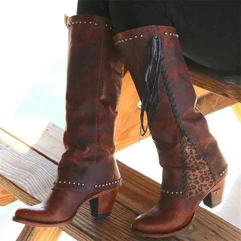 Women plus size clothing Women Leather Stitching Casual PU Boots Shoes-Nordswear