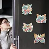 (US Local)6Pcs Flower Butterfly Diamond Painting Art Fridge Magnet for Fridge Whiteboards