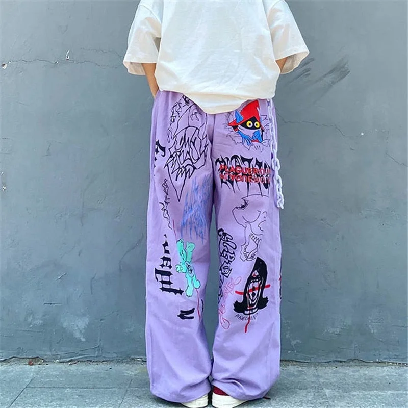 White High Waist Cargo Pants Women Casual Punk Pants Loose Streetwear Harajuku Japan Pants Cool Fashion Hip Hop Female Trousers