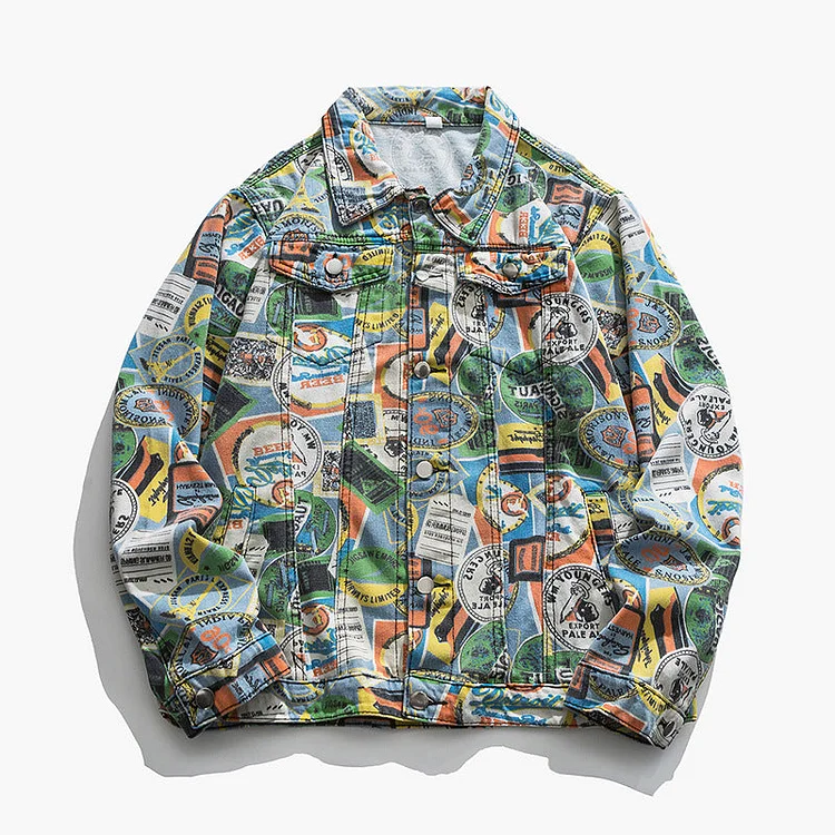 Spray Painted Jacket Autumn Men's Graffiti Camouflage Jacket Coat Men