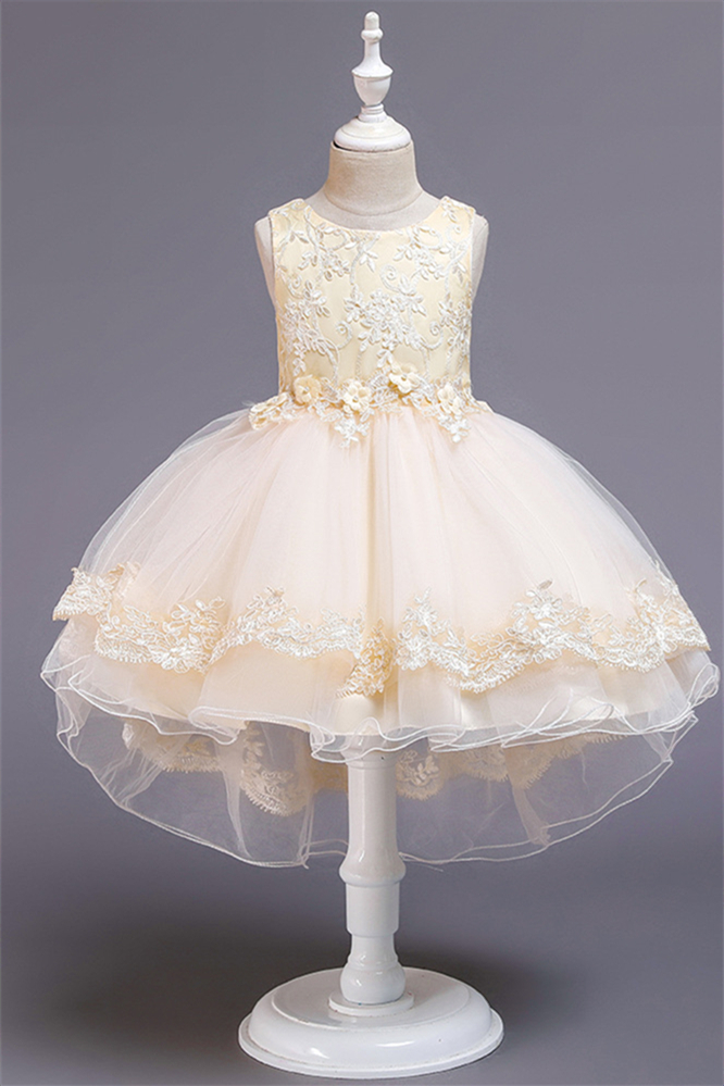 Luluslly Lace Appliques Flower Girl Dress Tulle Bowknot Online