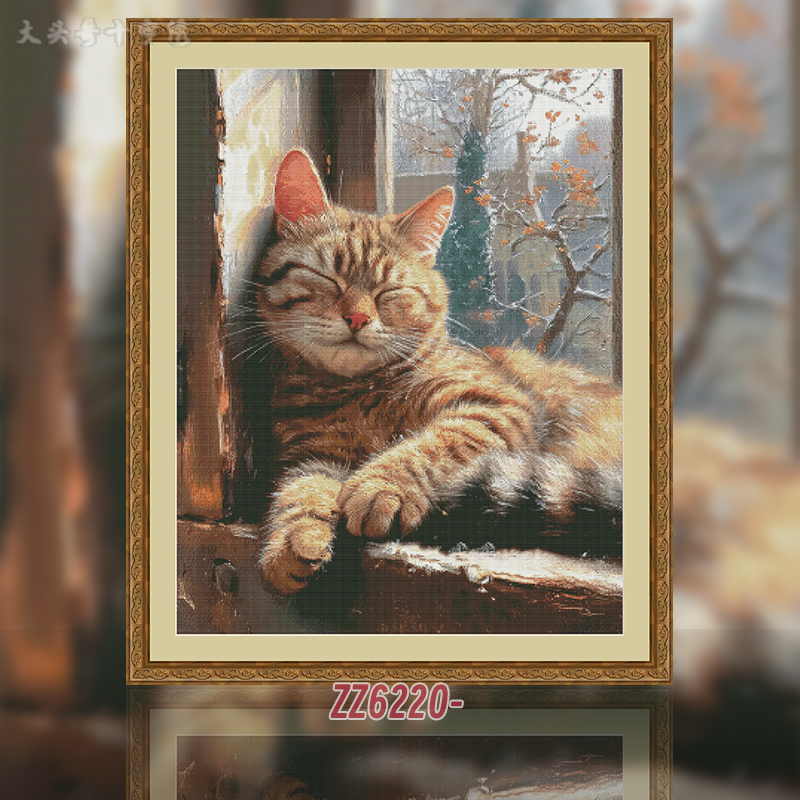 [ZZ6220-Sleepy Kitten]  Painting Fairy Cross Stitch