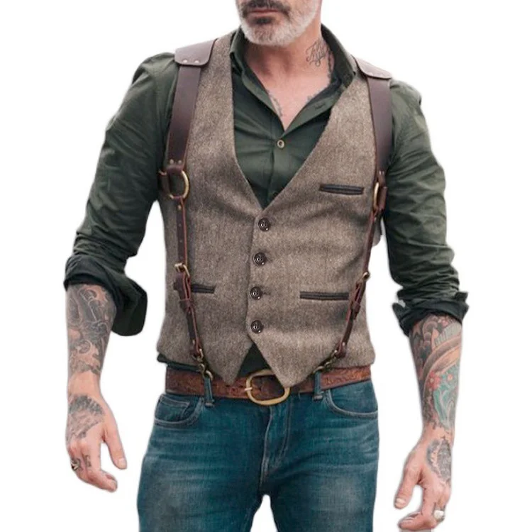 Men's Patchwork Fashion Casual Vest