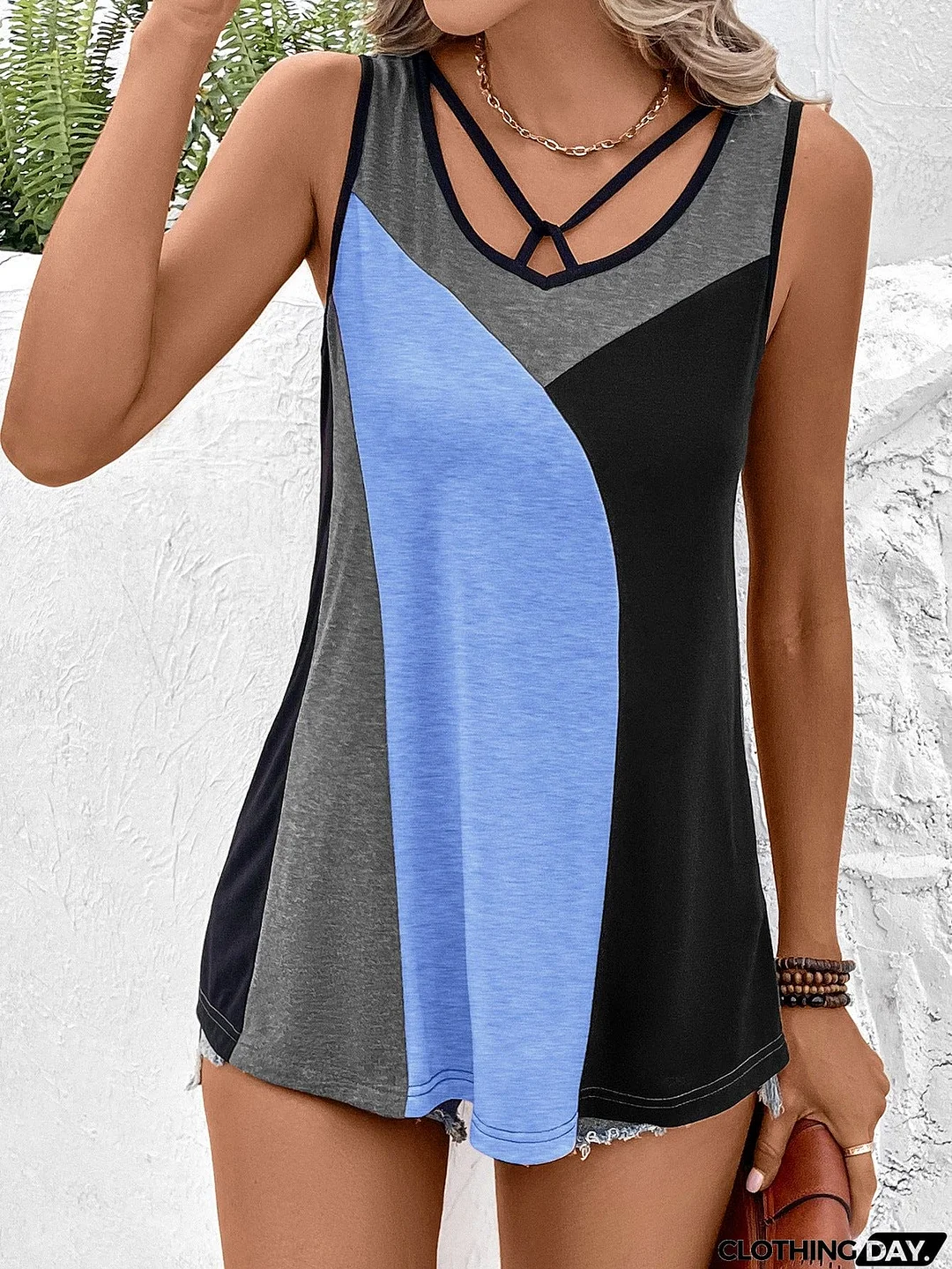 Color Block Tank Top