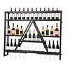 [US Local Warehouse] A-Line Bar Stand Wall Mounted Wine Rack Metal Bottle&Glass Holder Display Shelf