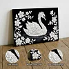 uk.everydayedeals DIY Pearl Painting With Frame - Handmade Self-Adhesive Pearls - Swan(20*30cm)