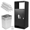 [US Local Warehouse] Commercial Outdoor Trash Can Decorative Trash Container with Lid for Park Garden