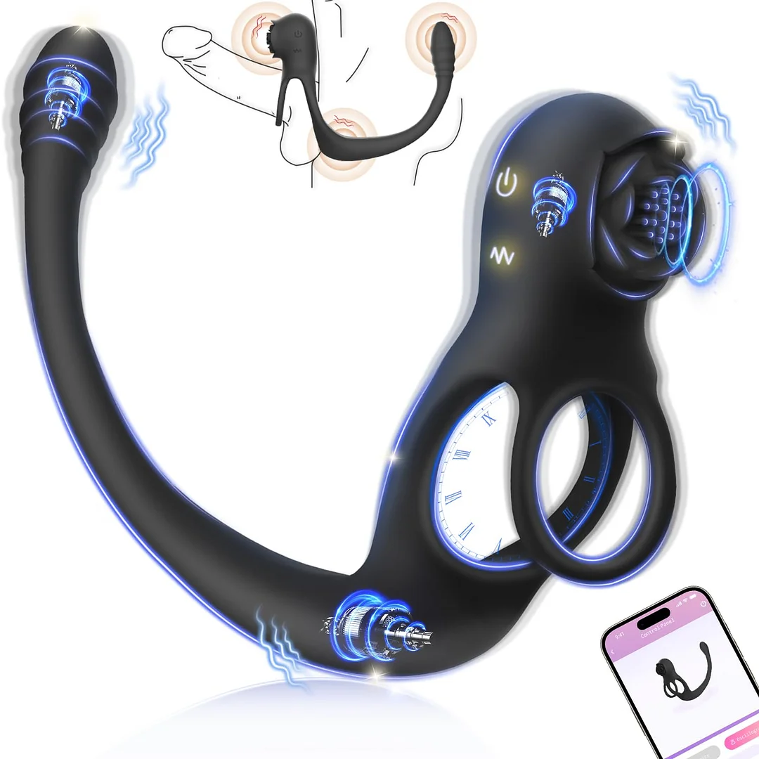 Three Motor Lock Ring Anus Vibrator For Couples