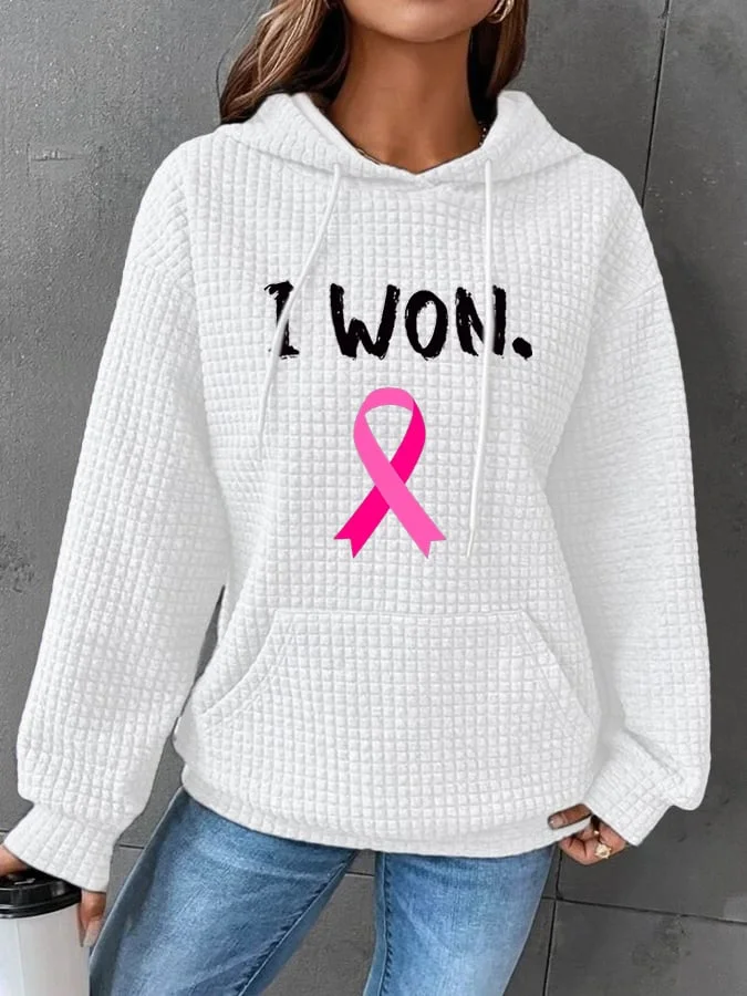 Women's Breast Cancer Survivor Printed Casual Hoodie socialshop
