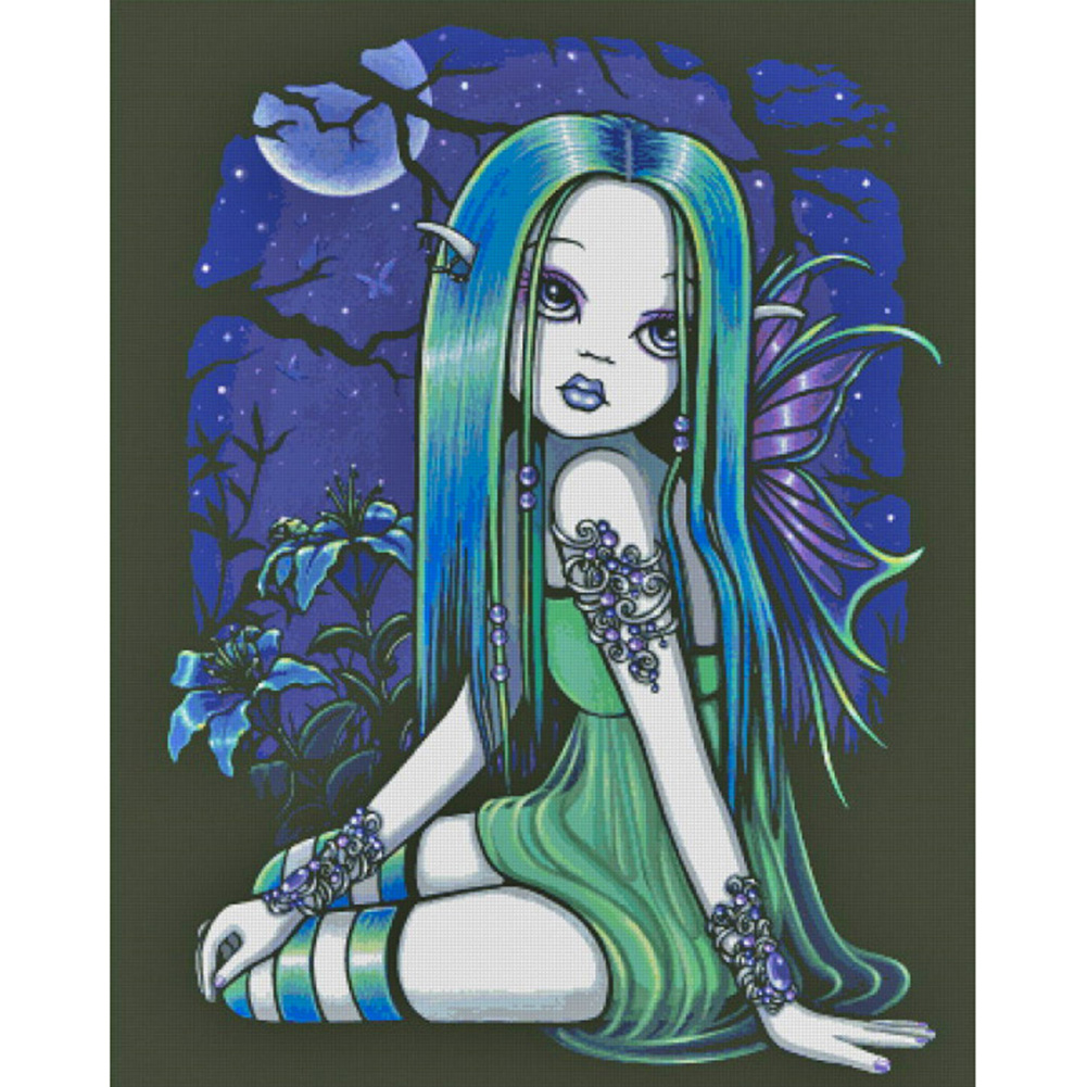 

35*45CM - Round Drill Diamond Painting - Big Eyes Doll, 501 Original