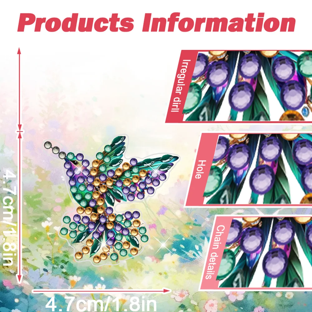4pc Hummingbird DIY Diamond Painting Car Air Vent Clip Air Freshener for Adult