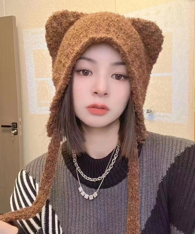 Women’s Vacation Solid Color Eaveless Wool Cap