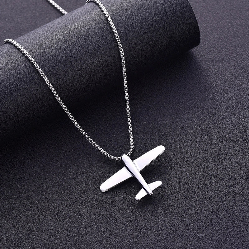 Hip-hop Airplane Alloy Titanium Steel Plating Unisex Pendant Necklace