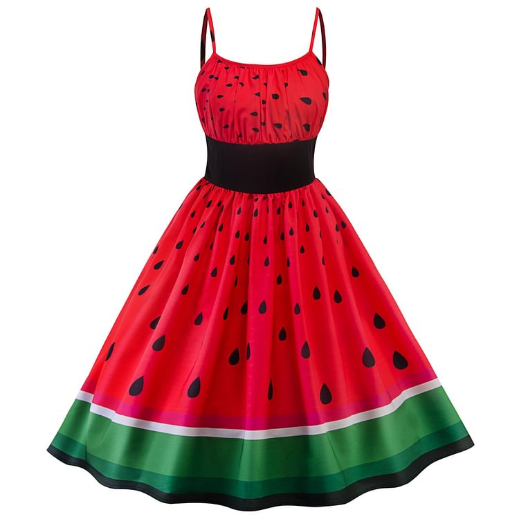Red Watermelon Patchwork Dress SP13902