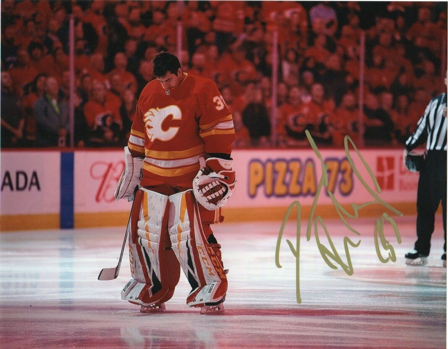 Calgary Flames David Rittich Signed Autographed 8x10 NHL Photo Poster painting COA #1