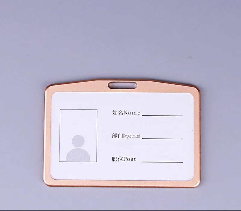 Men Women ID Bank Credit Card Holder Wallet Cute Students Bus Card Case Metal Identity Badge Lanyard Protector Cards Cover