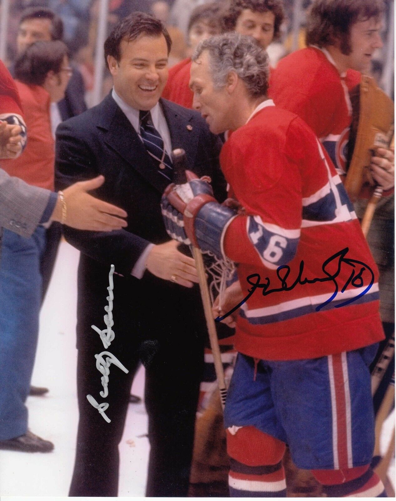 Henri Richard Scotty Bowman #1 8x10 Signed w/ COA Montreal Canadiens 031019