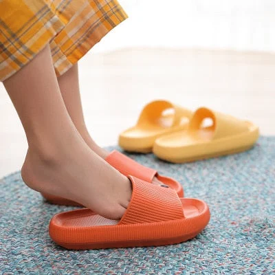 Women Thick Platform Slippers Soft EVA Anti-slip Bathroom Home Slipper 2021 Summer Female Indoor Slippers Floor Flat Shoes
