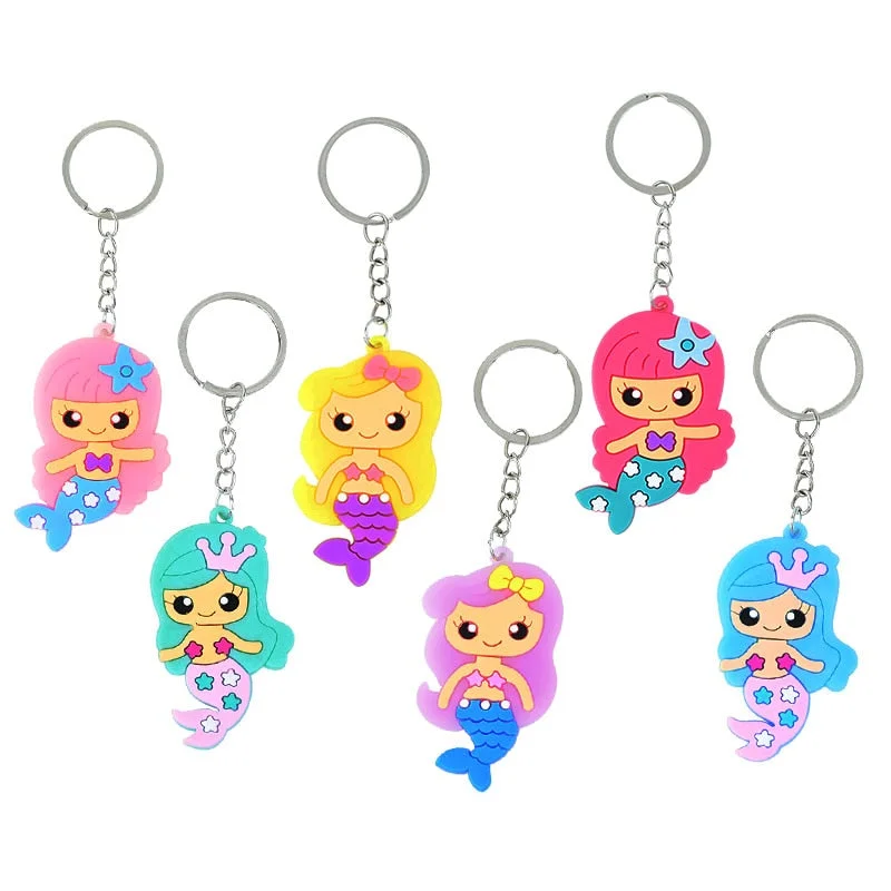 6Pcs Mermaid Party Gifts Keychain Bracelet Ornaments Mermaid Theme Birthday Party Decoration Girl Baby Shower Favors Kids Toy