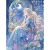 Anime Girl Under Moon-11CT Stamped Cross Stitch 45*60cm/17.72*23.62in(Big Size)