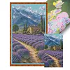 Lavender Fields In Alps-14CT Stamped Cross Stitch 65*110cm/25.59*43.31in(Big Size)
